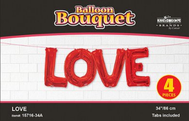 34" LOVE Letter Bunch Valentine's Balloon Bouquet