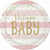 Creative Converting BABY SHOWER Pink Gold Foil Celebration Dinner Plate