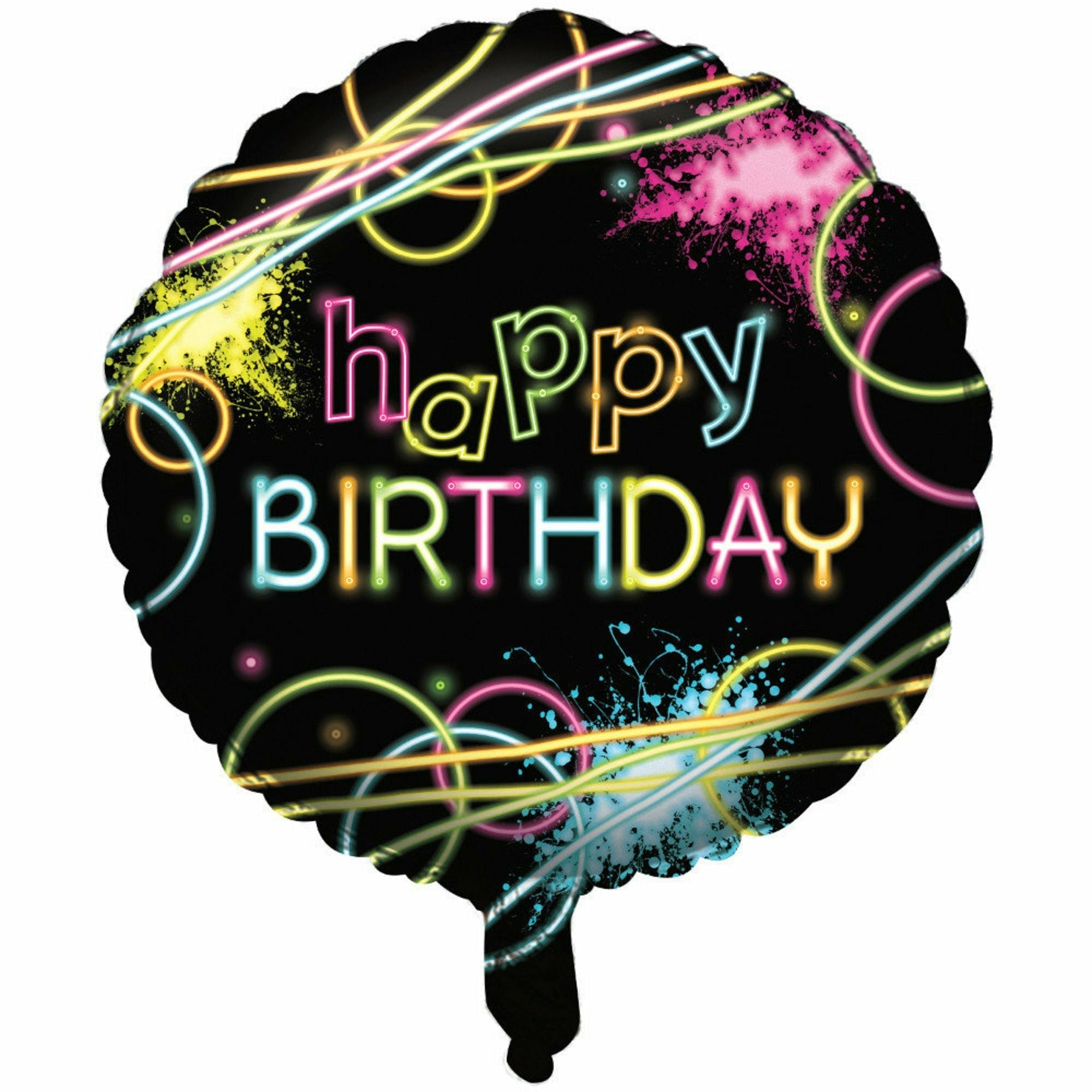 Creative Converting BALLOONS 18" Glow Party Happy Birthday Foil Balloon