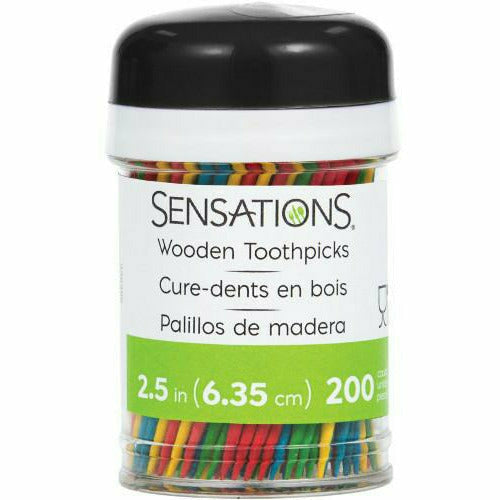 Creative Converting BASIC Assorted Colors Wood Toothpicks 200ct