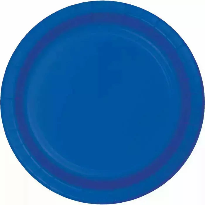 Creative Converting BASIC Cobalt Blue Paper Dessert Plates