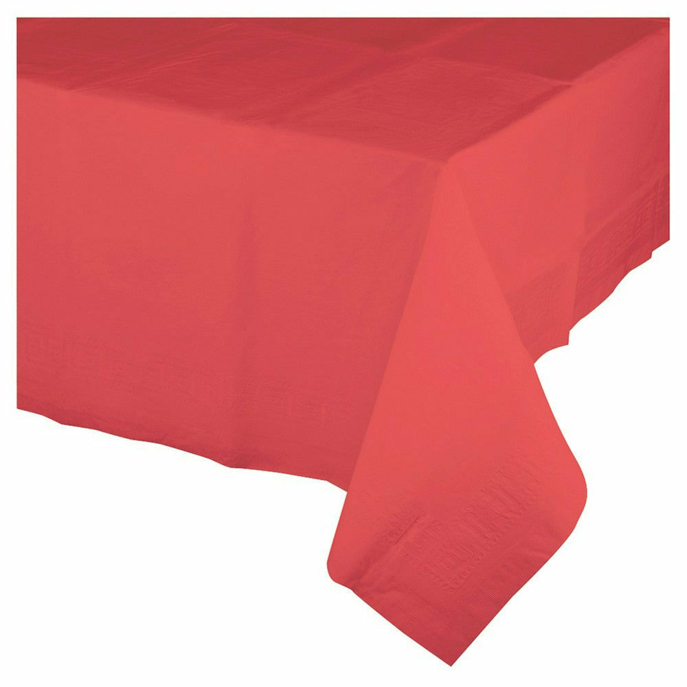 Creative Converting BASIC Coral Plastic Rectangular Tablecover