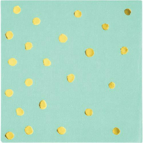 Creative Converting BASIC Fresh Mint with Gold Foil Beverage Napkins 16ct