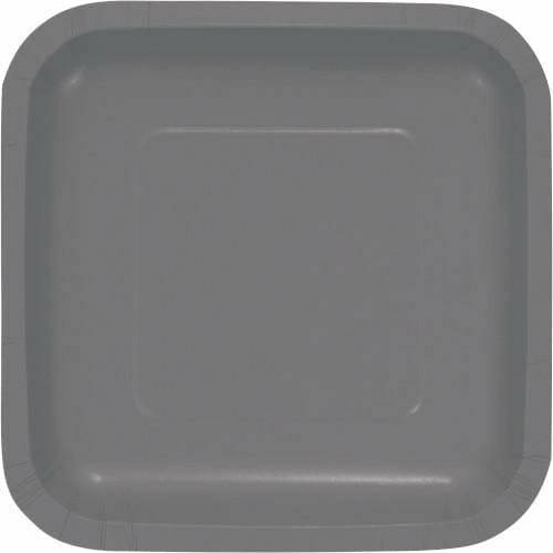 Creative Converting BASIC Glamour Gray Square Lunch Plates