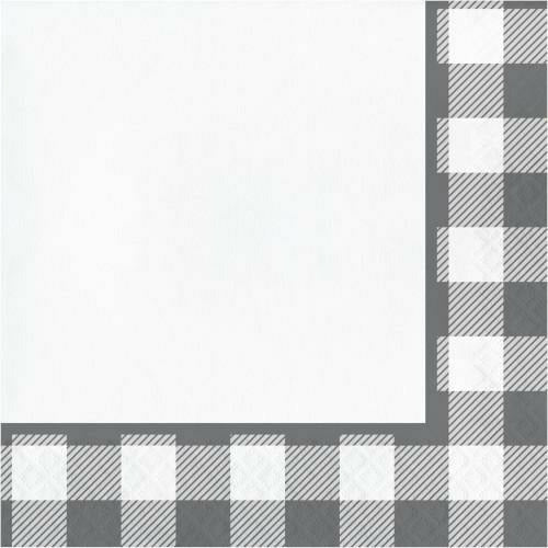 Creative Converting BASIC Gray and White Check Lunch Napkins 16ct