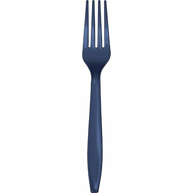 Creative Converting BASIC Premium Plastic Navy Forks