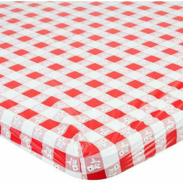 Creative Converting BASIC Red Gingham Tablecloth