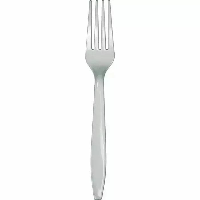 Creative Converting BASIC Shimmering Silver Plastic Forks