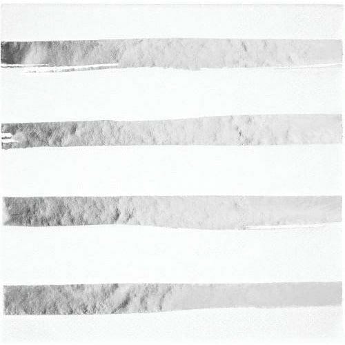 Creative Converting BASIC White with Silver Foil Lunch Napkins 16ct