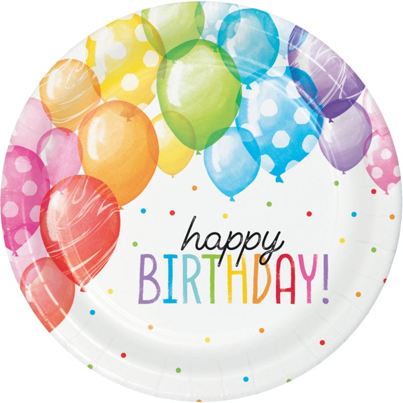 Creative Converting BIRTHDAY Balloon bash 9&quot; plates