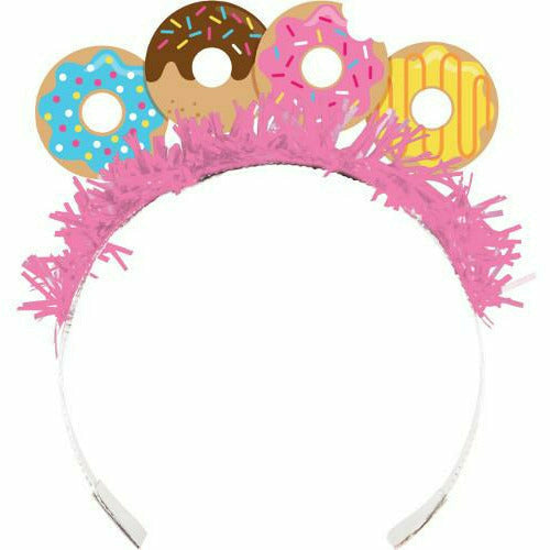 Creative Converting BIRTHDAY Donut Time Tiara with Fringe 8ct