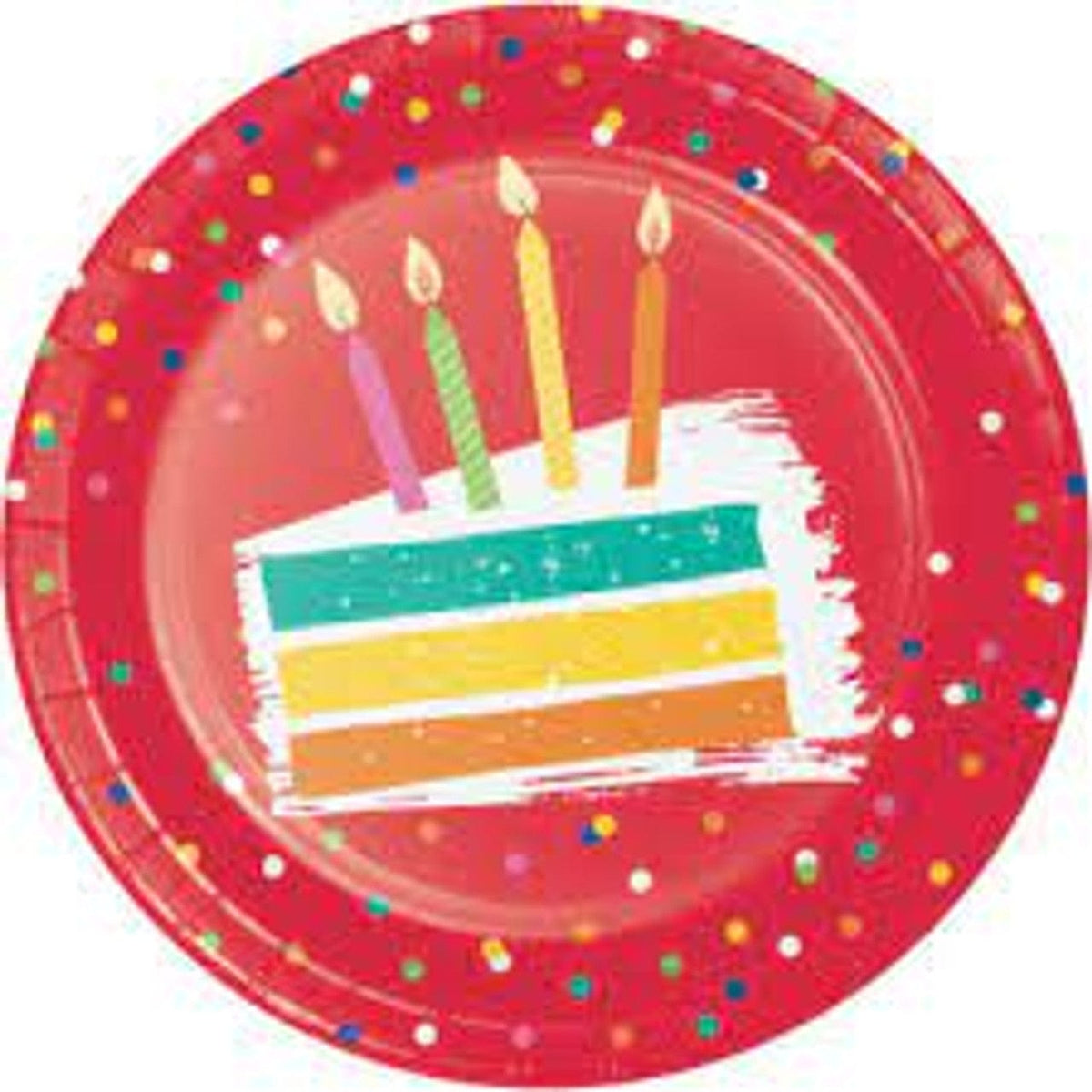 Creative Converting BIRTHDAY Festive cake plates - 7&quot;