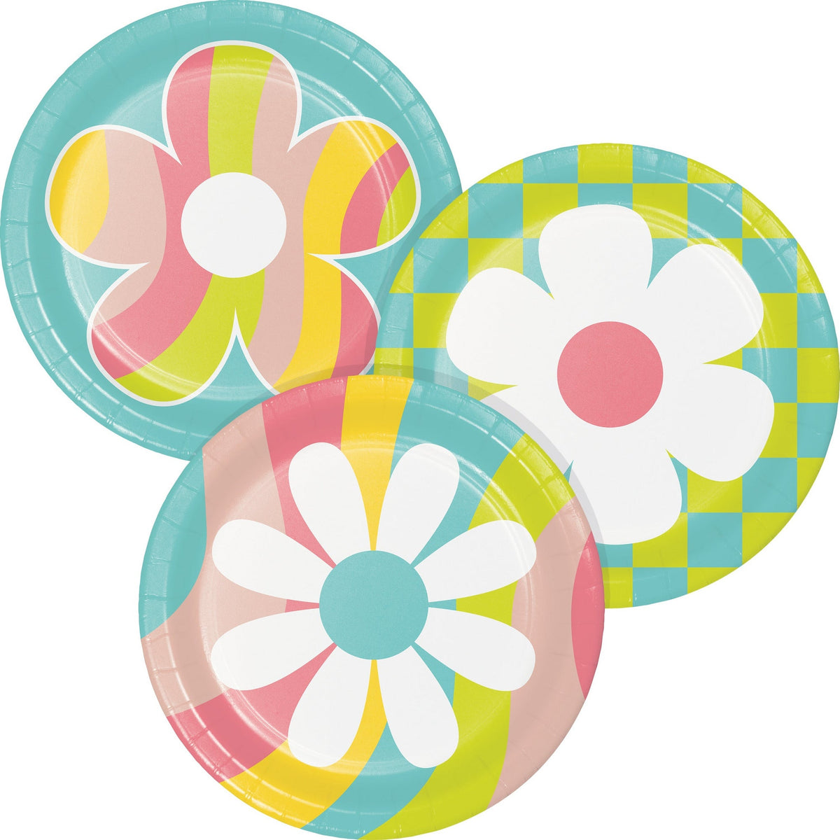 Creative Converting BIRTHDAY FLOWER POWER DESSERT PLATES