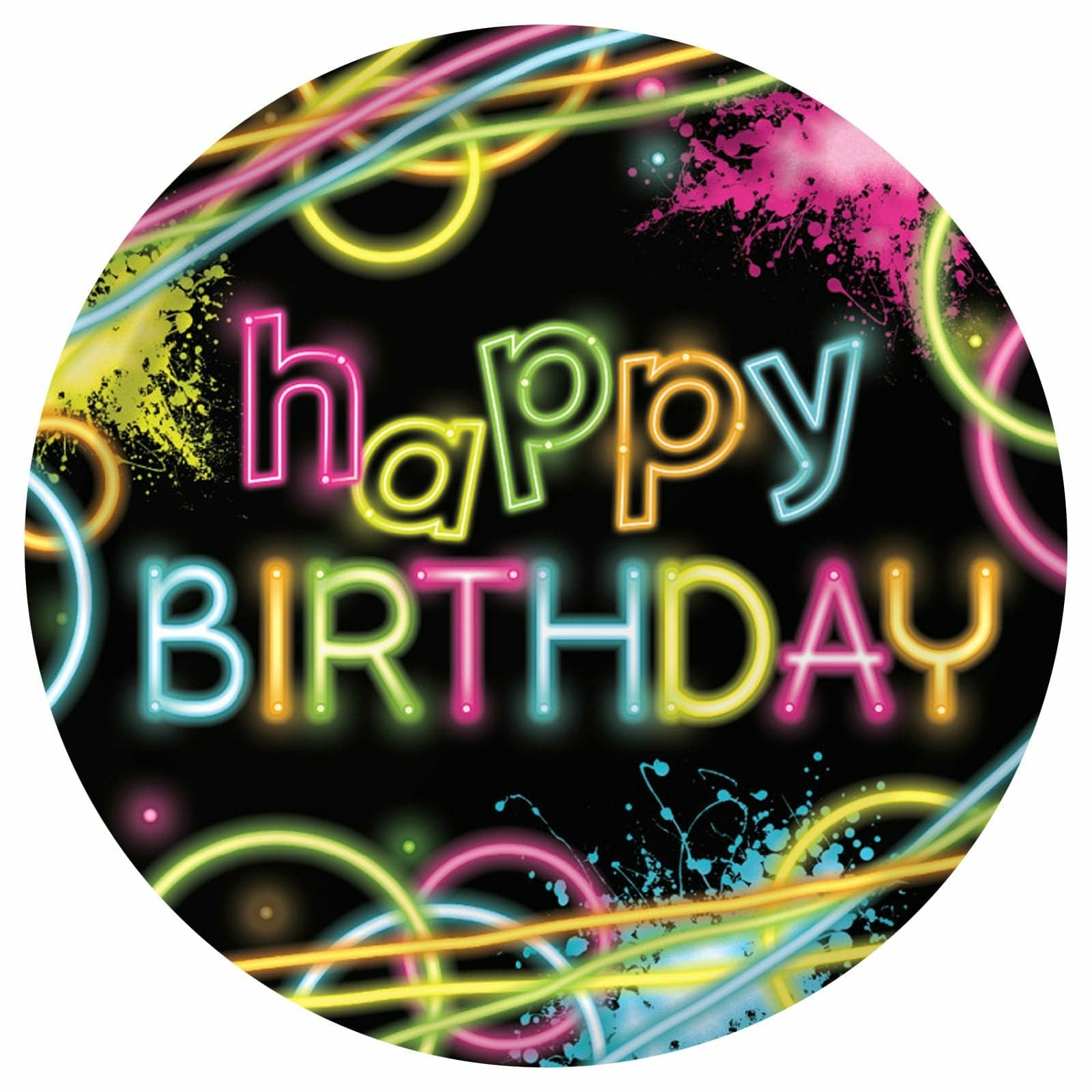 Creative Converting BIRTHDAY Glow Party Birthday 9" Plates