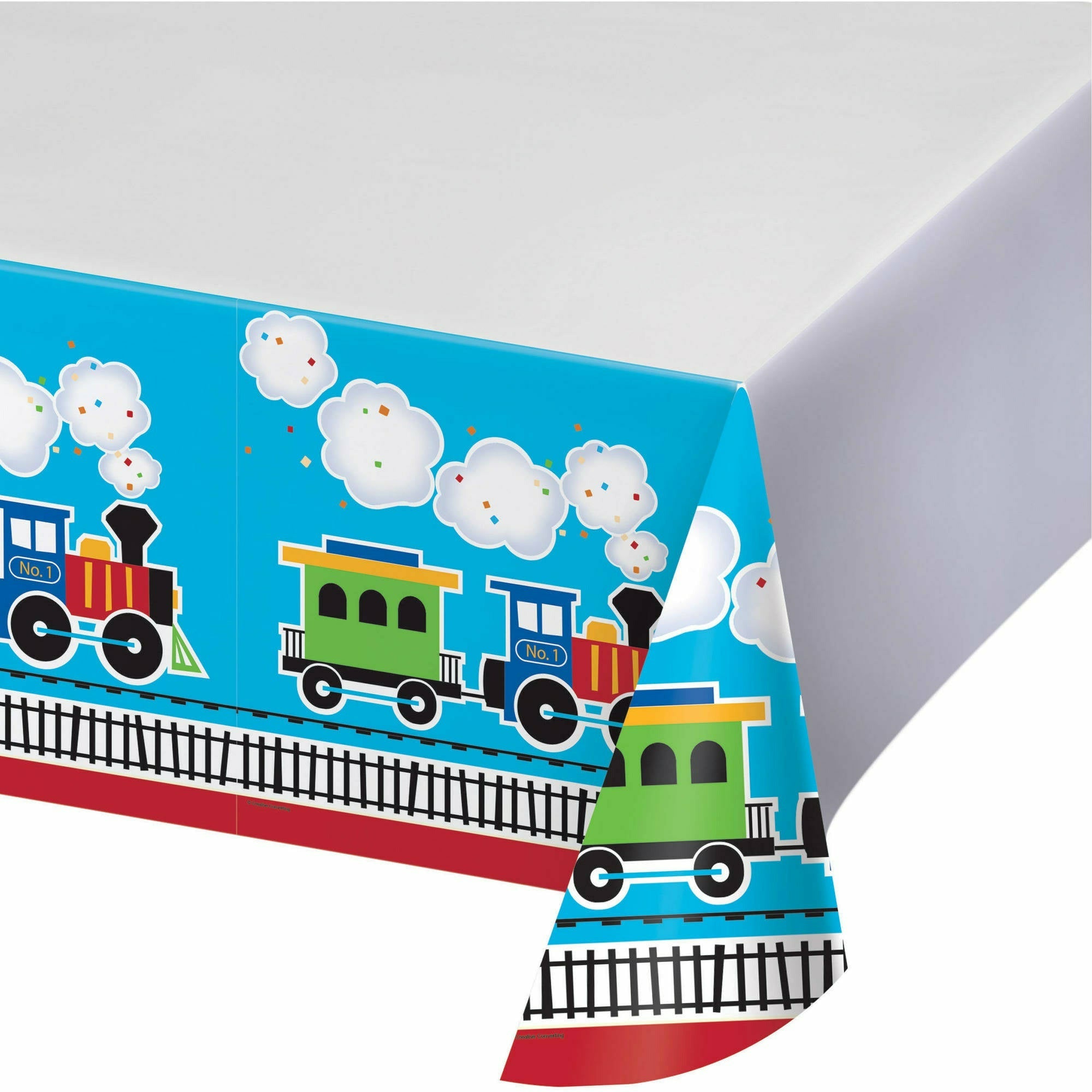 Creative Converting BIRTHDAY: JUVENILE All Aboard Train Plastic Tablecover