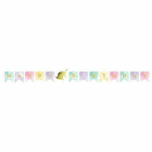 Creative Converting BIRTHDAY: JUVENILE Unicorn Sparkle Happy Birthday Pennant Banner