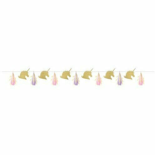 Creative Converting BIRTHDAY: JUVENILE Unicorn Sparkle Tissue Tassel Garland with Cutouts