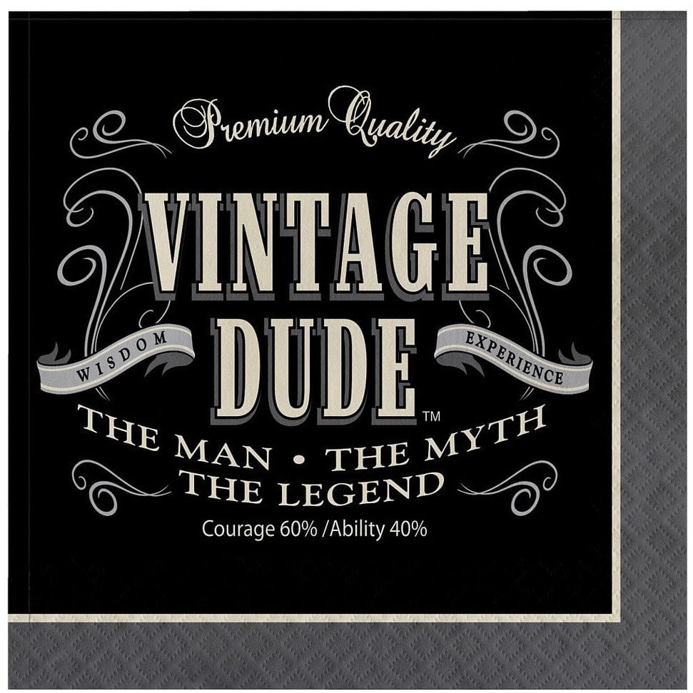 Creative Converting BIRTHDAY: OVER THE HILL Vintage Dude Luncheon Napkins