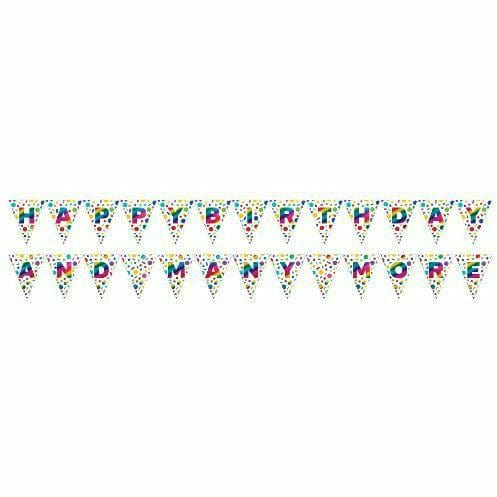 Creative Converting BIRTHDAY Rainbow Foil Pennant Banner