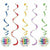 Creative Converting BIRTHDAY Rainbow Happy Birthday Swirl Decorations 5ct