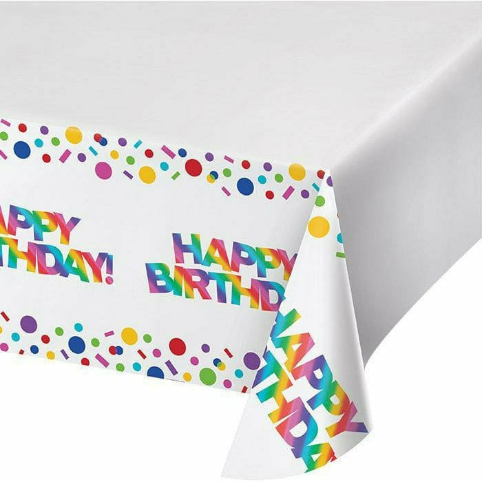Creative Converting BIRTHDAY Rainbow Happy Birthday Table Cover