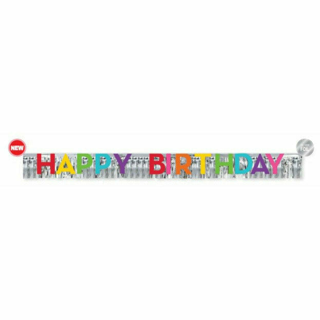 Creative Converting Happy Birthday Letter Banner With Foil Fringe