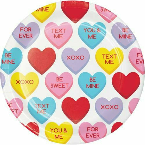 Creative Converting HOLIDAY: VALENTINES Candy Hearts Lunch Plates 8ct