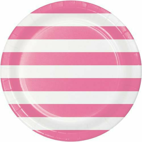 Creative Converting HOLIDAY: VALENTINES Candy Pink Dots and Stripes Dinner Plates 8ct