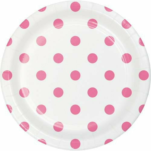 Creative Converting HOLIDAY: VALENTINES Candy Pink Dots and Stripes Lunch Plates 8ct