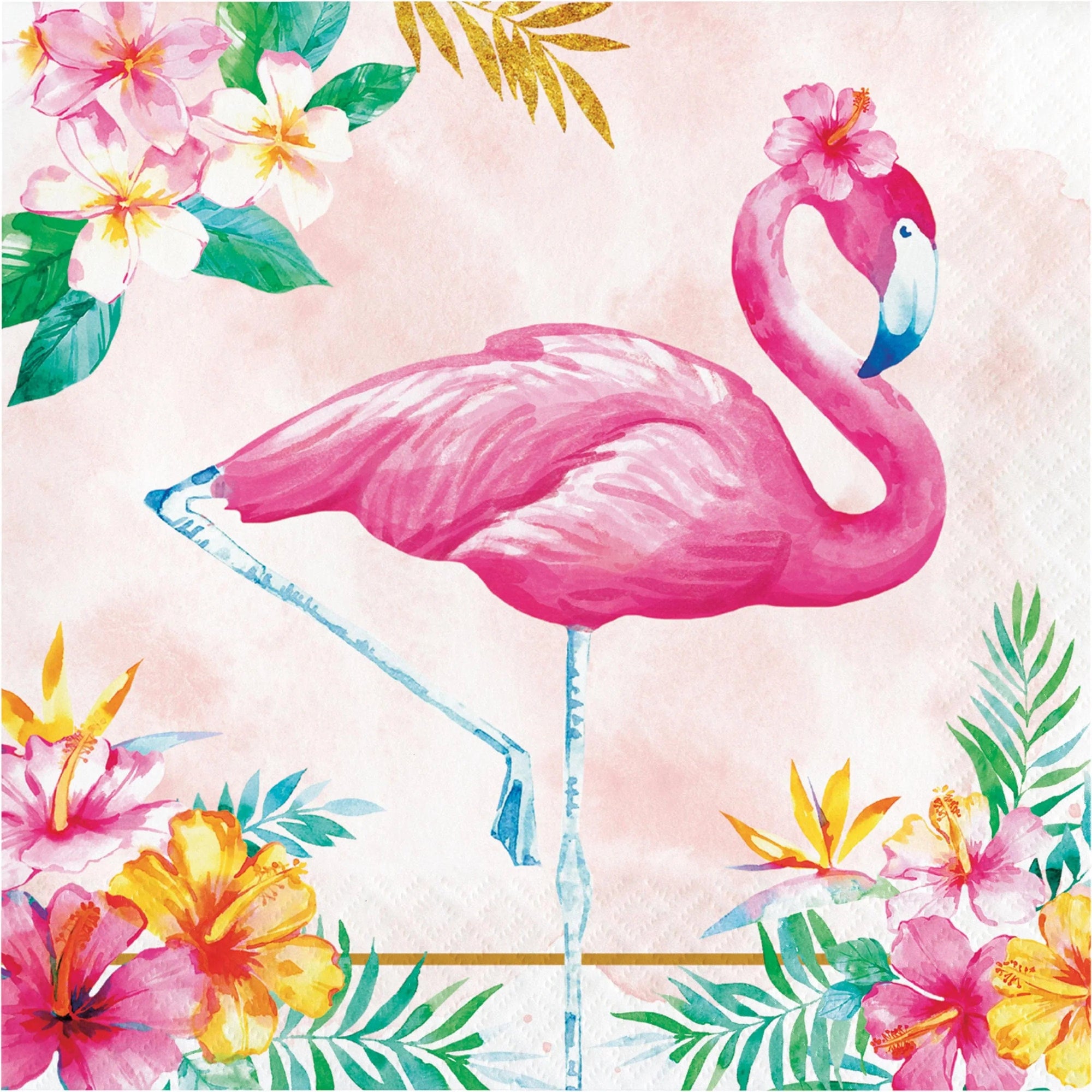 Creative Converting LUAU Flamingo Floral Lunch Napkin