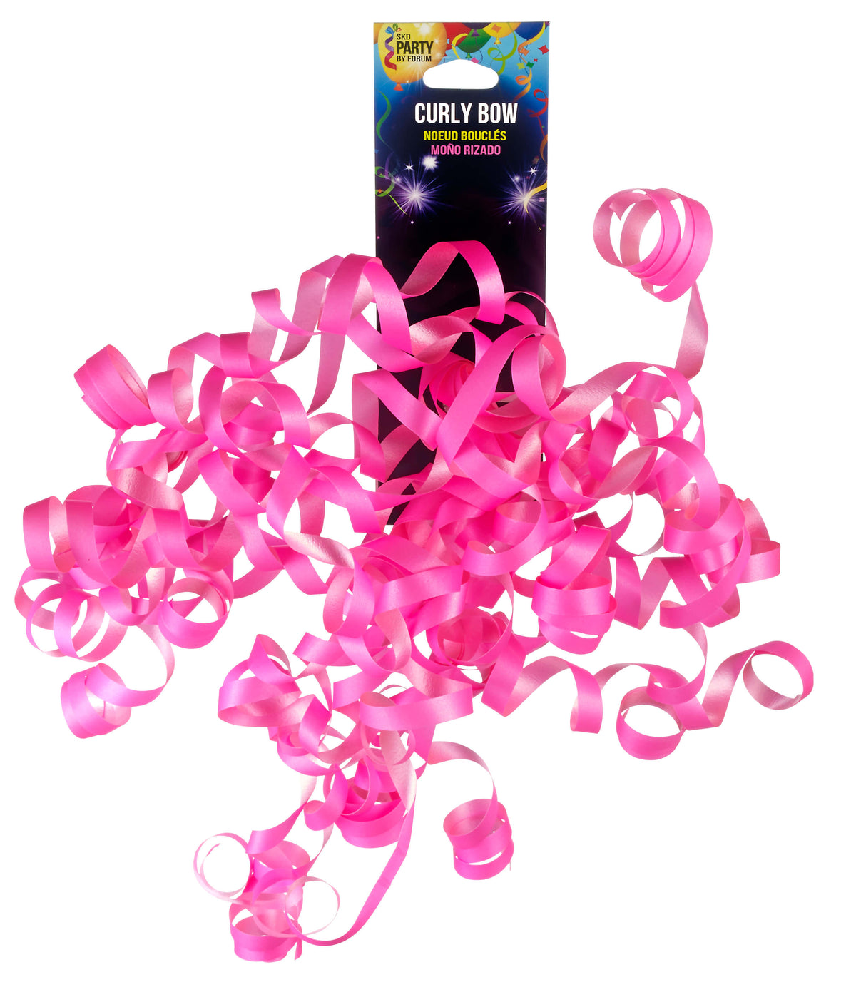 Lacquer Curly Bow-Neon Pink