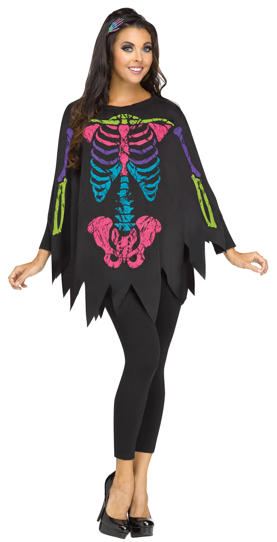 Adult Color Bones Poncho