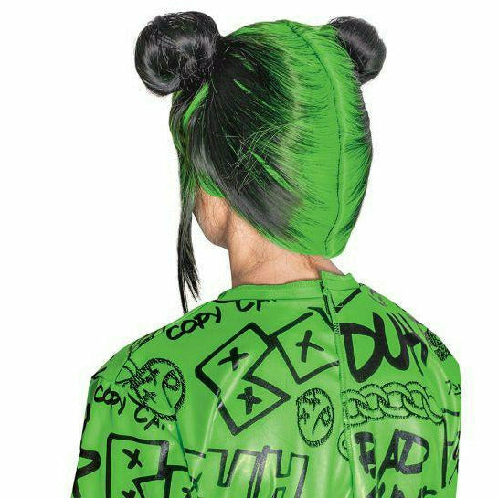 Disguise COSTUMES: WIGS Child Billie Eilish Double Bun Wig - Green