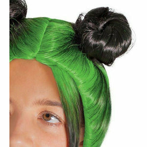 Disguise COSTUMES: WIGS Child Billie Eilish Double Bun Wig - Green