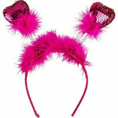 DM Merchandising HOLIDAY: VALENTINES Pink Valentine's Sequin Heart Head Bopper