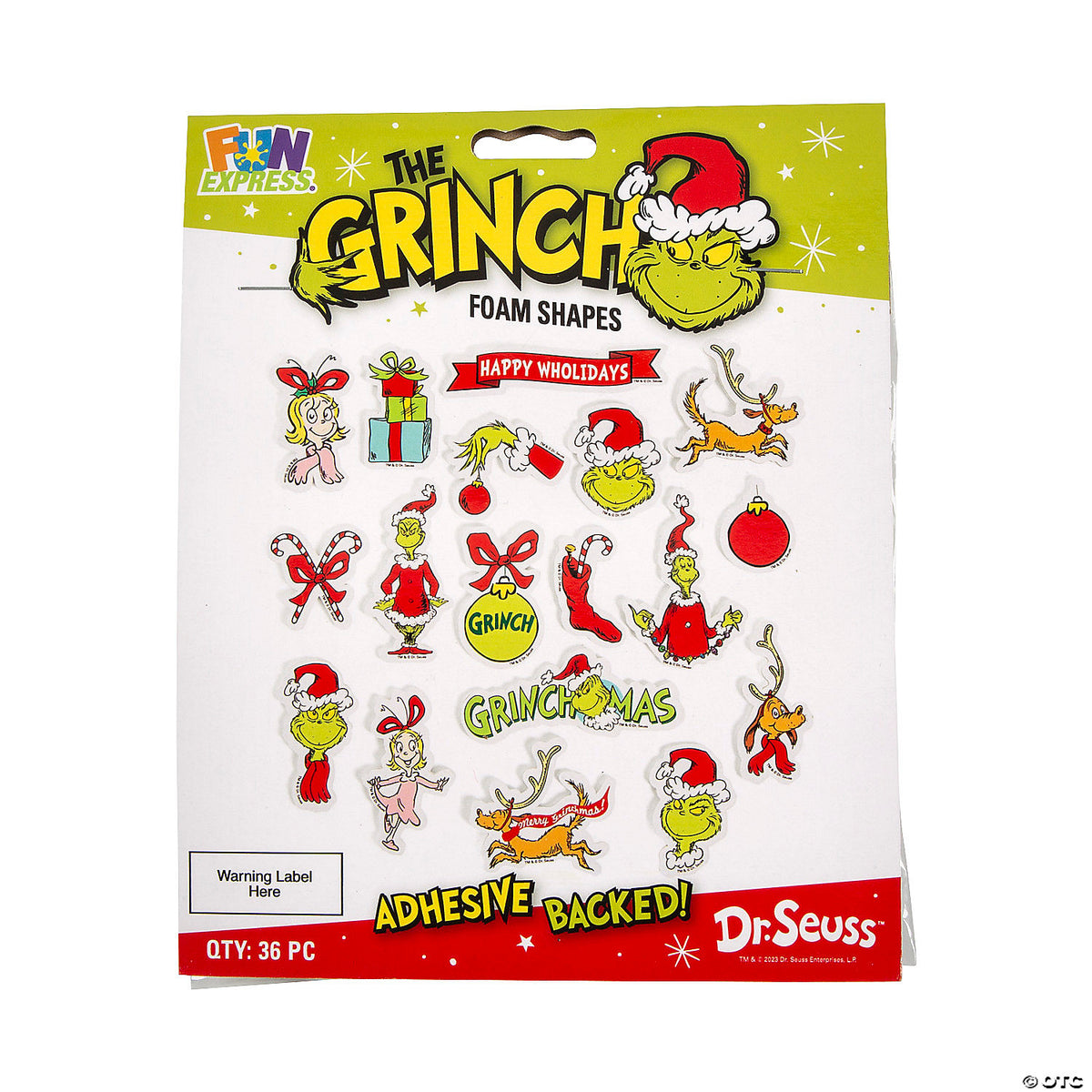 Dr. Seuss The Grinch Self-Adhesive Foam Shapes