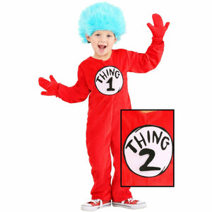 Elope Inc. THEME: DR SEUSS Toddler 4T Thing 1&2 Deluxe Kids Costume