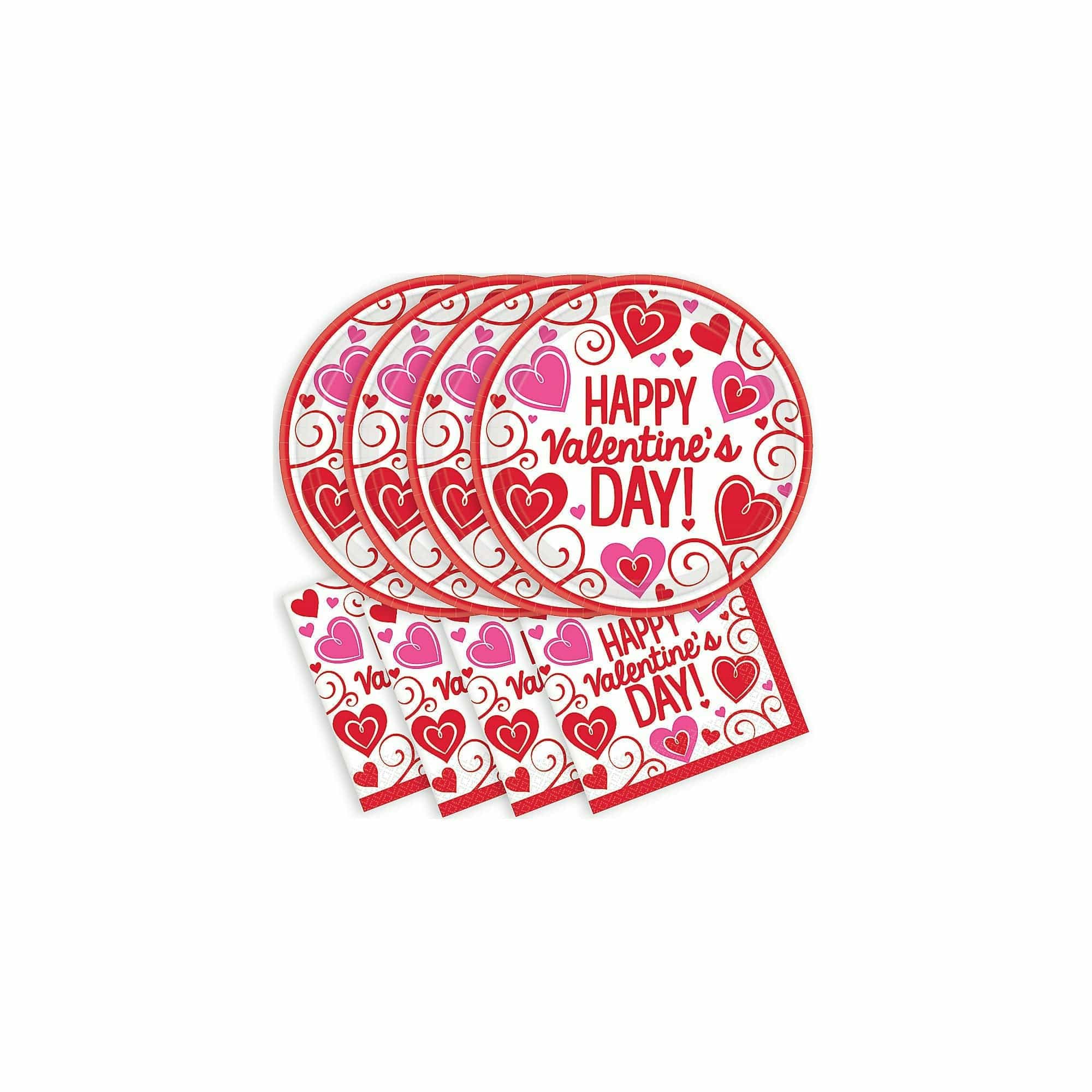 Fabrique HOLIDAY: VALENTINES Valentine's Day Pink Paper Napkins and Plates