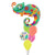 Festive Chameleon Foil Balloon Bouquet, 6pc