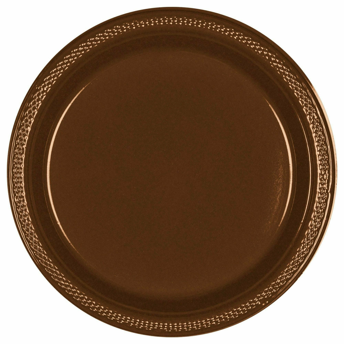 FESTIVE OCCASION BASIC 7&quot; Plastic Plates 20ct Chocolate Brown