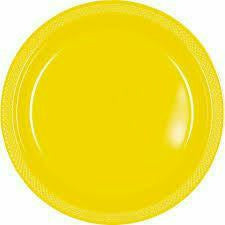 FESTIVE OCCASION BASIC 9&quot; PLASTIC PLATE 20 CT-YELLOW SUNSHINE