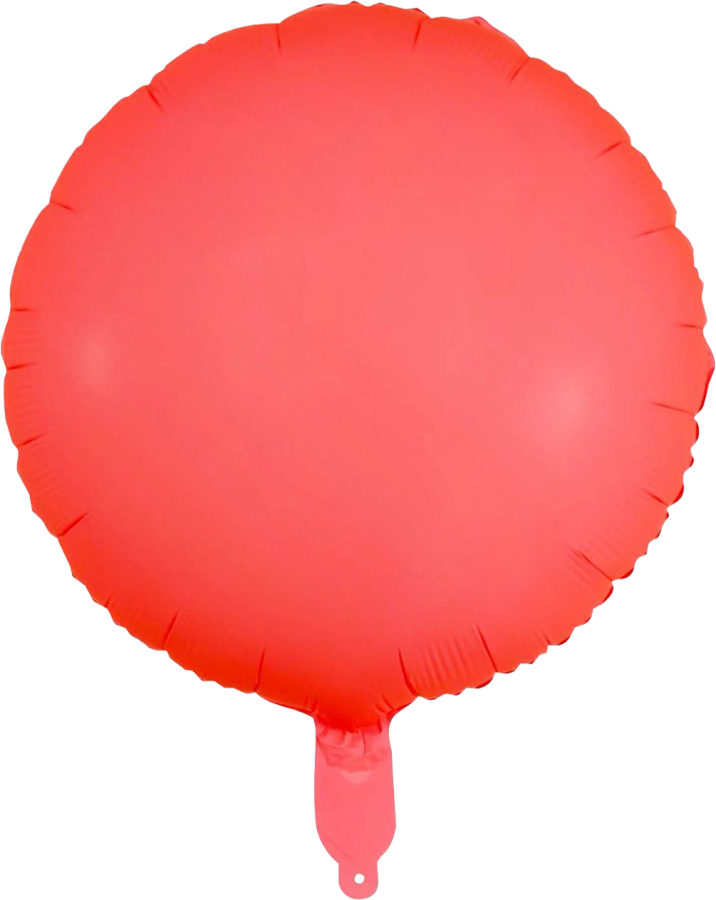 18" Neon Red Round Foil Balloon