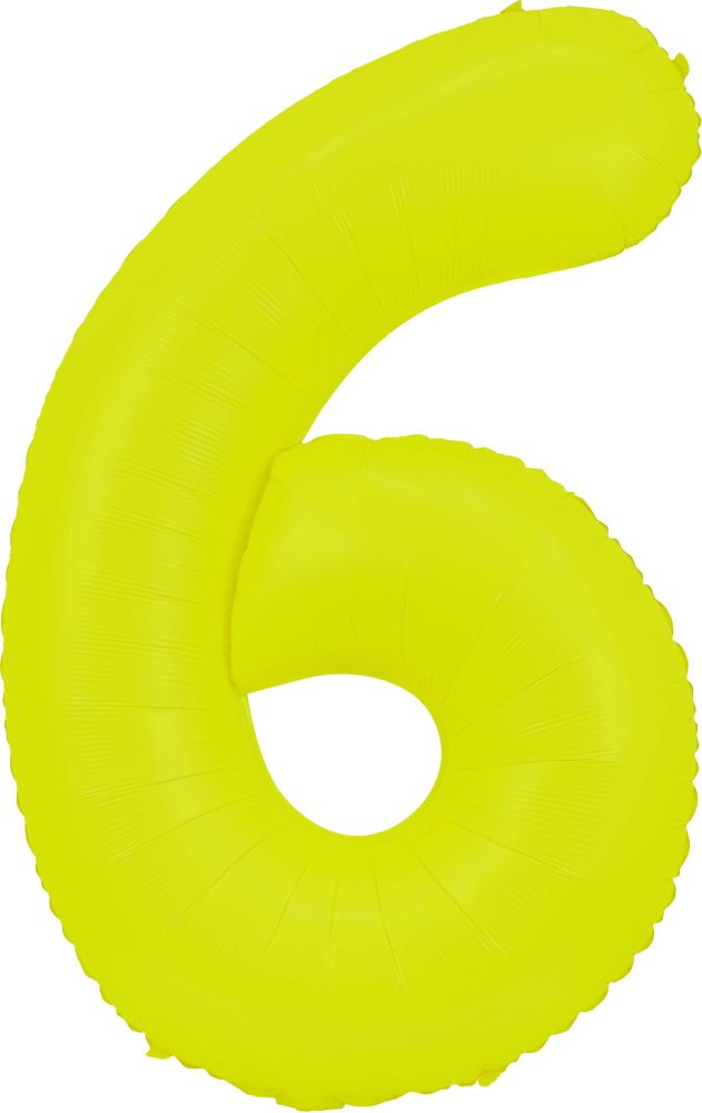 40" Neon Yellow Number Mylar Balloon