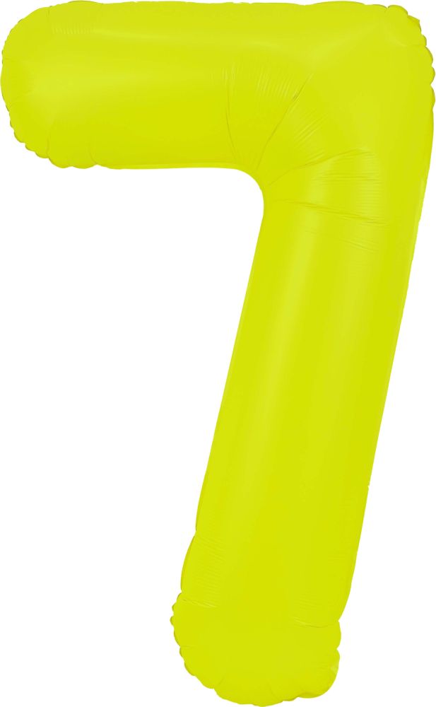 40" Neon Yellow Number Mylar Balloon