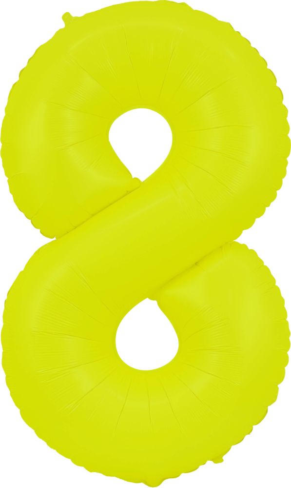 40" Neon Yellow Number Mylar Balloon