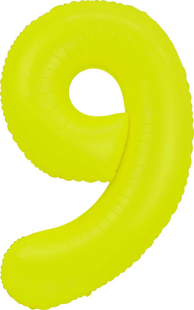 40" Neon Yellow Number Mylar Balloon