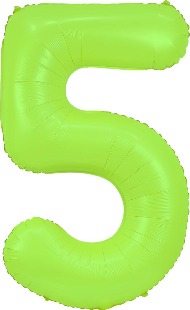 40" Neon Green Number Mylar Balloon