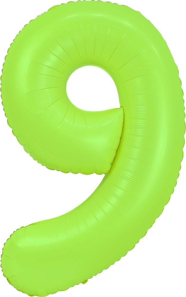 40" Neon Green Number Mylar Balloon