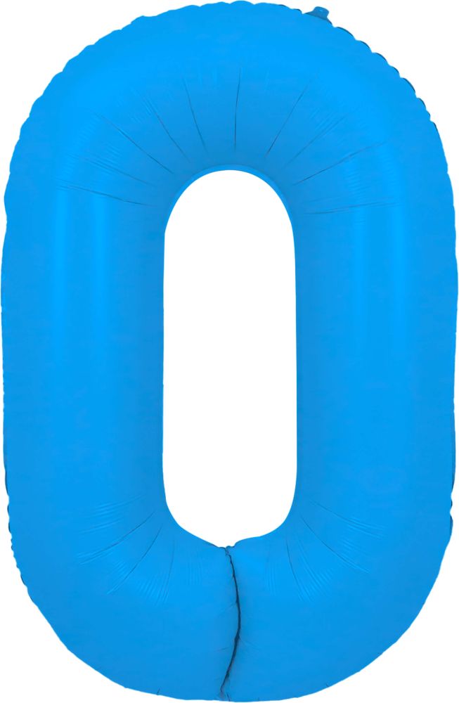 40" Neon Blue Number Mylar Balloon