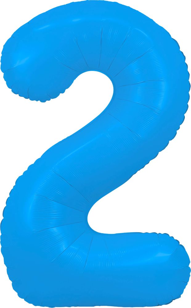 40" Neon Blue Number Mylar Balloon